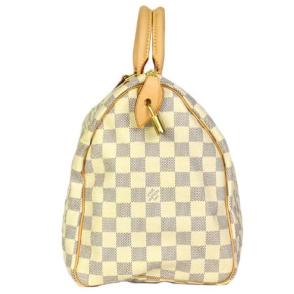 Louis Vuitton Speedy 35 Handbag Damier Azur Gold Hardware - Picture 3 of 8